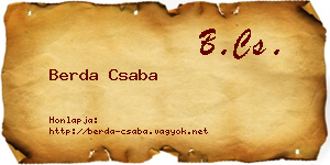 Berda Csaba névjegykártya