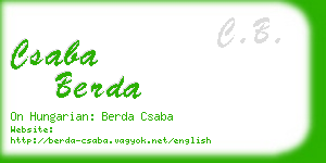 csaba berda business card
